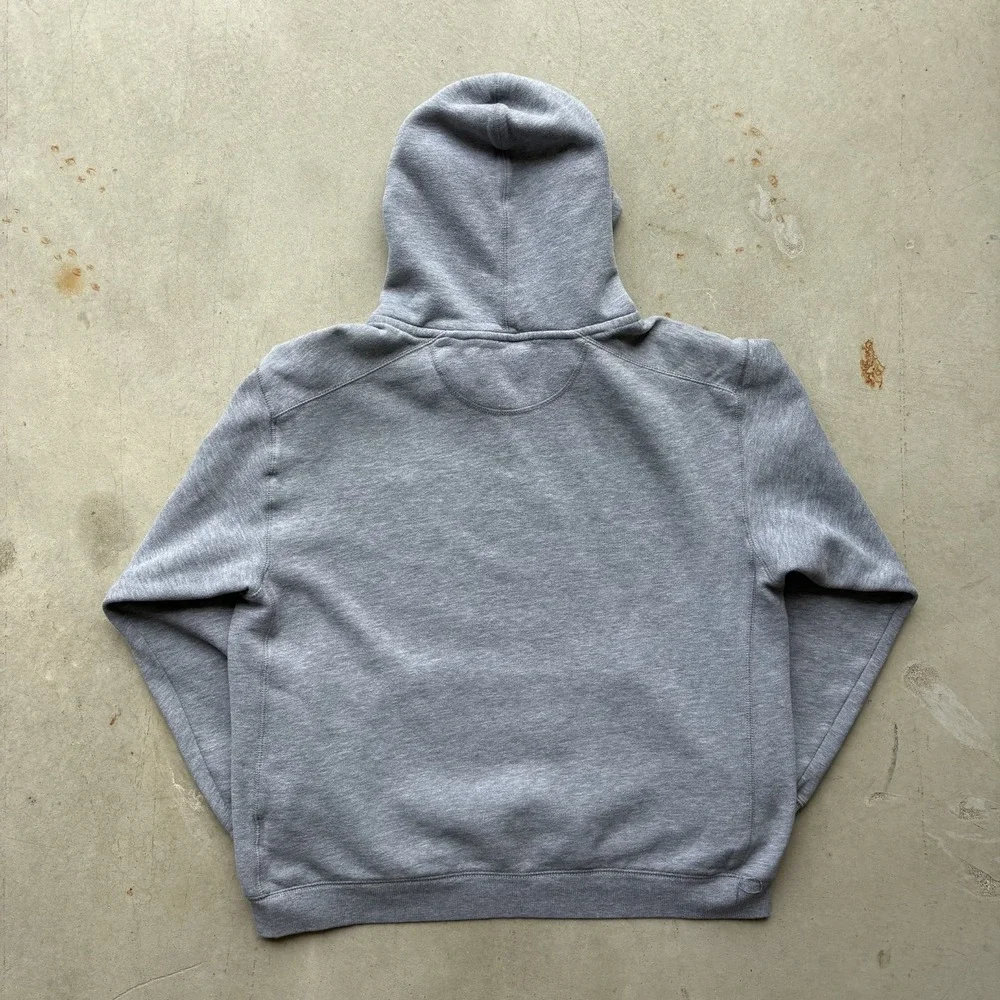 Vintage Y2K Starter Hoodie Size Large Gray Blank Heavyweight Fleece Sweatshirt